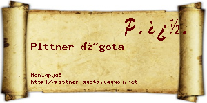 Pittner Ágota névjegykártya
